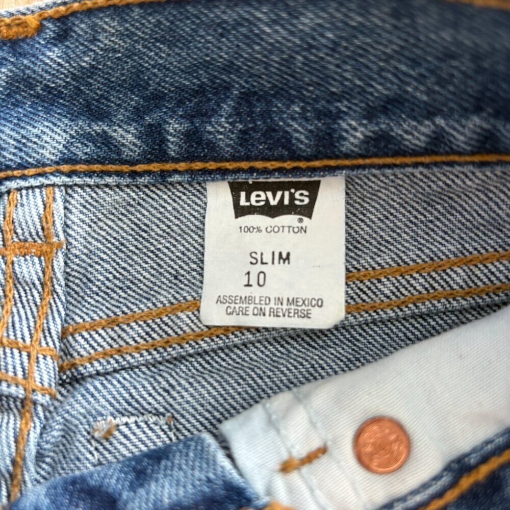 Vintage Levi's 550 Jeans Girl's 10 Blue Denim Medium Wash Slim Relaxed Fit 90s - Picture 2 of 8